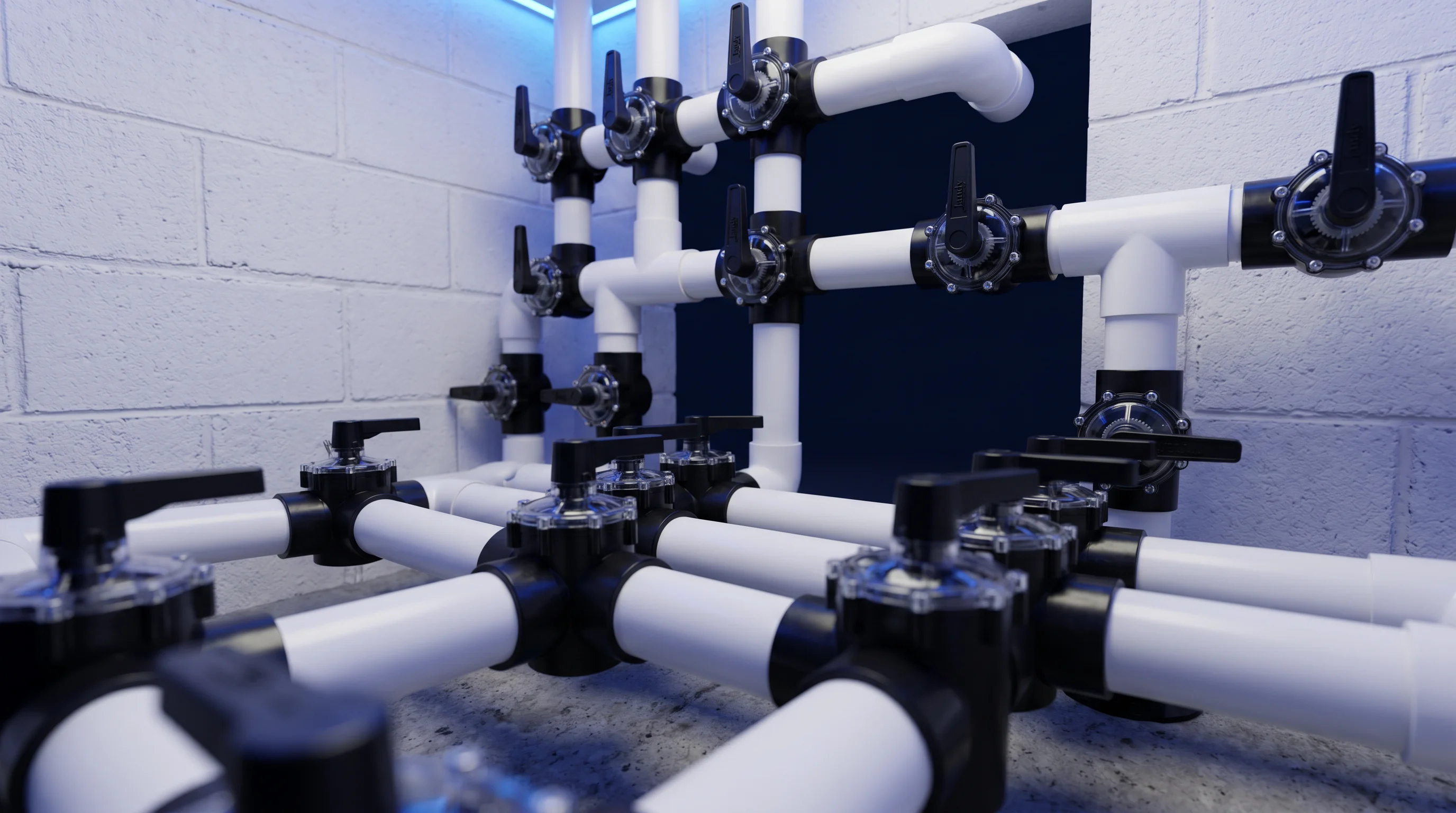 Pool equipment manifold in service
